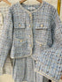 Vintage Tweed Jacket With Pleated Mini Skirts
